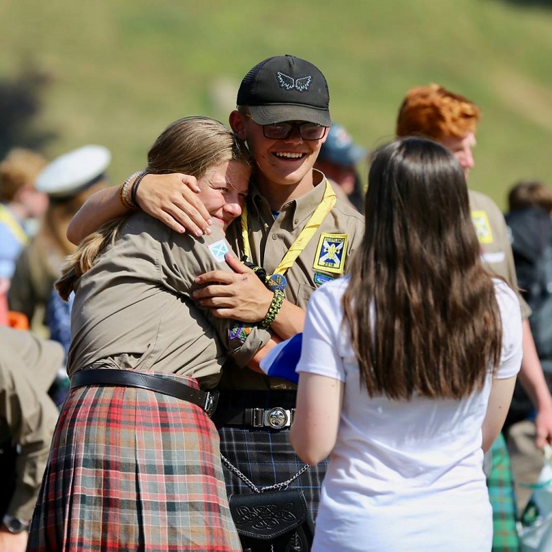 Scouts saying goodbye at Blair Atholl Jamborette