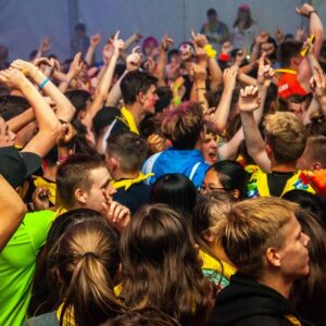 Scouts having a party at Blair Atholl Jamborette 2018